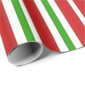 Rode en groene snoeprietstrepen cadeaupapier (Rol Hoek)