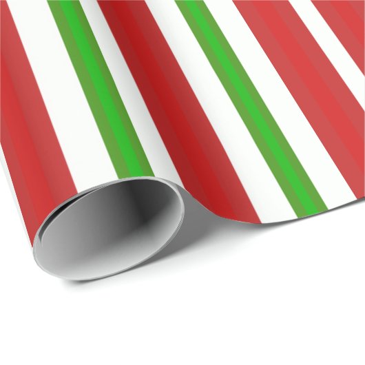 Rode en groene snoeprietstrepen cadeaupapier (Rol Hoek)