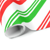 Rode en groene snoeprietstrepen cadeaupapier (Rol Hoek)