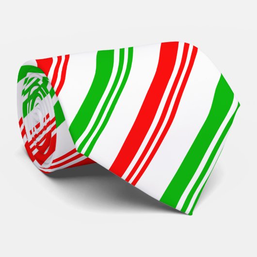 Rode en groene snoeprietstrepen stropdas (Opgerold)