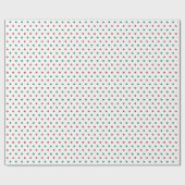 Rode en Groene Sterren Witte Kerstmis Cadeaupapier (Vlak)