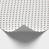 Rode en Groene Sterren Witte Kerstmis Cadeaupapier (Hoek)
