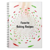 Rode en groene stippen draaikolk achtergrond notitieboek (Voorkant)