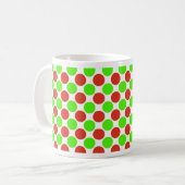 Rode en groene Stippen op wit Koffiemok (Voorkant links)