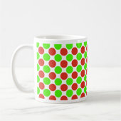 Rode en groene Stippen op wit Koffiemok (Links)