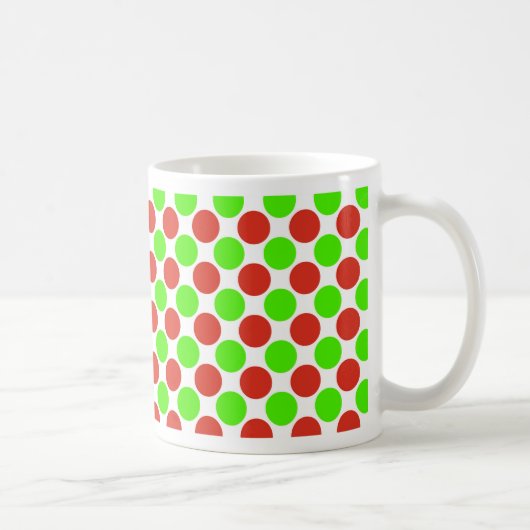 Rode en groene Stippen op wit Koffiemok (Rechts)
