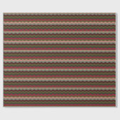 Rode en groene streep Jagged Edge Cadeaupapier (Vlak)