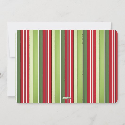 Rode en groene streep met dubbelzijdige fotokaart feestdagenkaart (Achterkant)