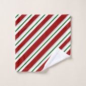 Rode en groene strepen bad handdoek (Wasdoekje)