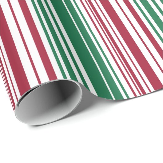 Rode en groene strepen cadeaupapier (Rol Hoek)