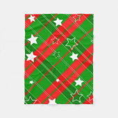 Rode en groene strepen en lijnen fleece deken (Voorkant)