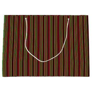 Rode en groene strepen groot cadeauzakje