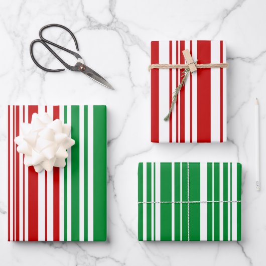 Rode en groene strepen inpakpapier vel (Voorkant)
