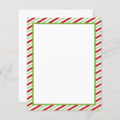Rode en groene strepen Kerst briefpapier (Voorkant / Achterkant)