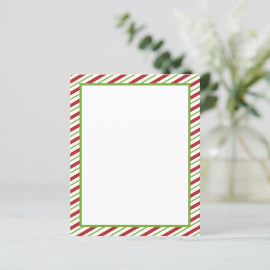 Rode en groene strepen Kerst briefpapier (Staand voorkant)