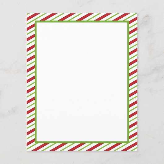 Rode en groene strepen Kerst briefpapier (Voorkant)
