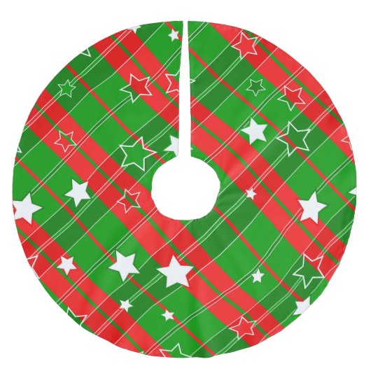 Rode en groene strepen kerstboom rok (Voorkant)