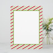 Rode en groene strepen Kerststationery Feestdagenkaart (Staand voorkant)