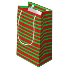 Rode en groene strepen klein cadeauzakje