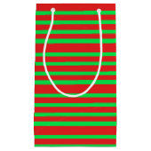 Rode en groene strepen klein cadeauzakje (Voorkant)