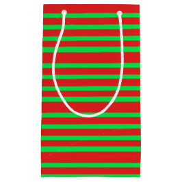 Rode en groene strepen klein cadeauzakje