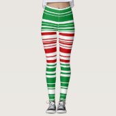 Rode en groene strepen leggings (Voorkant)