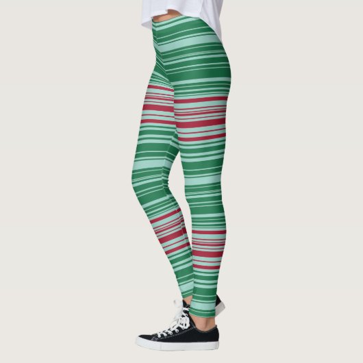 Rode en groene strepen leggings (Links)