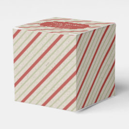 rode en groene strepen met bovenste rode badge bedankdoosjes