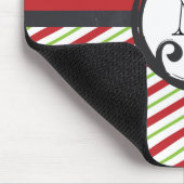 rode en groene strepen met een monogram in een cir muismat (Hoek)