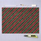  rode en groene strepen met kerstklvet tissuepapier (Craft)