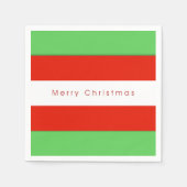 Rode en groene strepen met prettige kerst servet (Voorkant)