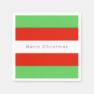 Rode en groene strepen met prettige kerst servet