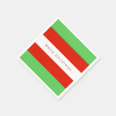 Rode en groene strepen met prettige kerst servet (Hoek)