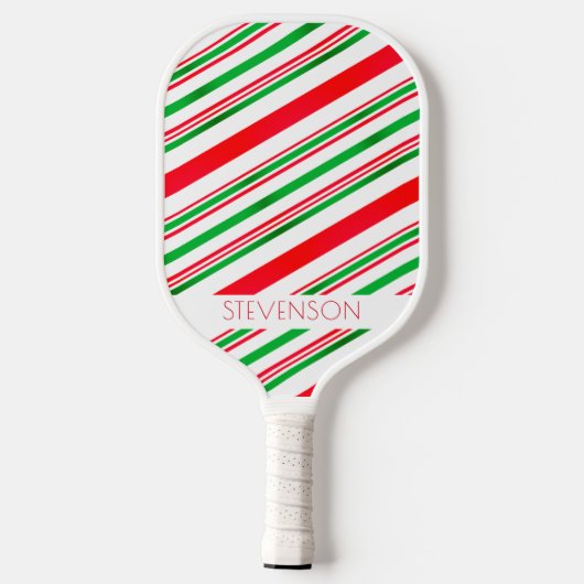 Rode en groene strepen Moderne Elegant Custom Name Pickleball Paddle (Achterkant)