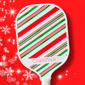 Rode en groene strepen Moderne Elegant Custom Name Pickleball Paddle
