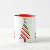 Rode en groene strepen Moderne kerstboom Mok (Midden)