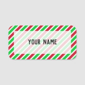 Rode en groene strepen naamplaatje (Voorkant)