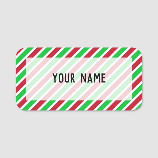Rode en groene strepen naamplaatje (Voorkant)