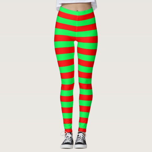 Rode en groene strepen ontwerp leggings (Voorkant)
