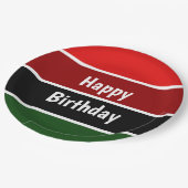 Rode en groene strepen papieren bordje (Gekanteld)