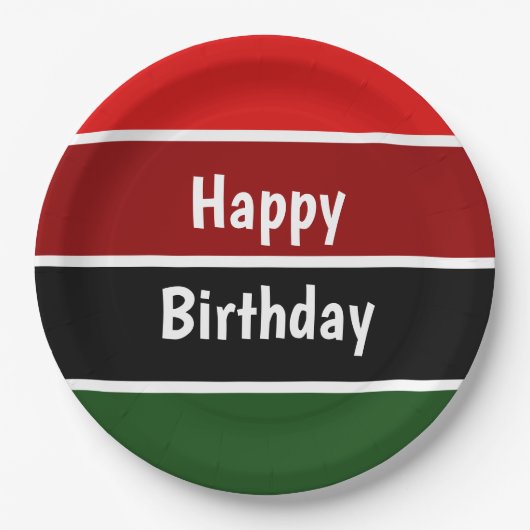 Rode en groene strepen papieren bordje (Voorkant)