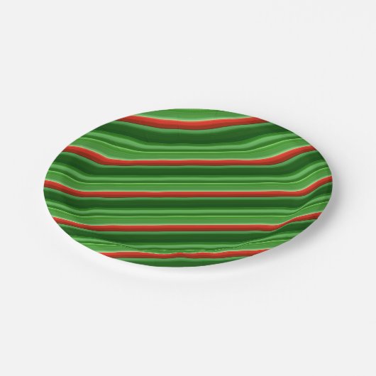Rode en groene strepen papieren bordje (Gekanteld)