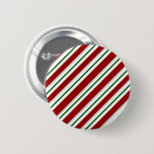 Rode en groene strepen ronde button 5,7 cm (Voorkant /achterkant)