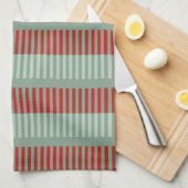 Rode en groene strepen theedoek (Quarter Fold)