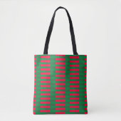 Rode en groene strepen tote bag (Voorkant)