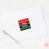 Rode en groene strepen vierkante sticker (Envelop)