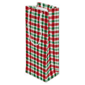 Rode en groene strepen wijn cadeautas (Achterkant Gekanteld)