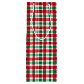 Rode en groene strepen wijn cadeautas (Achterkant)