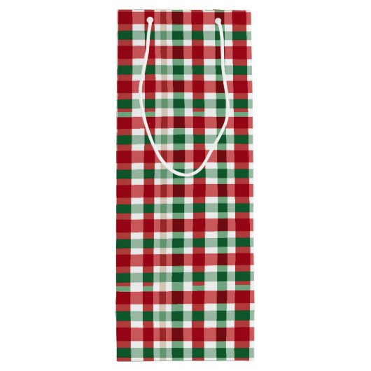 Rode en groene strepen wijn cadeautas (Achterkant)