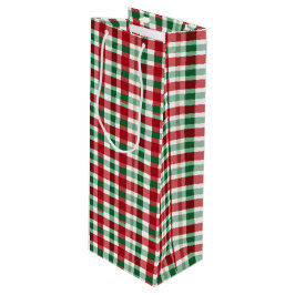 Rode en groene strepen wijn cadeautas